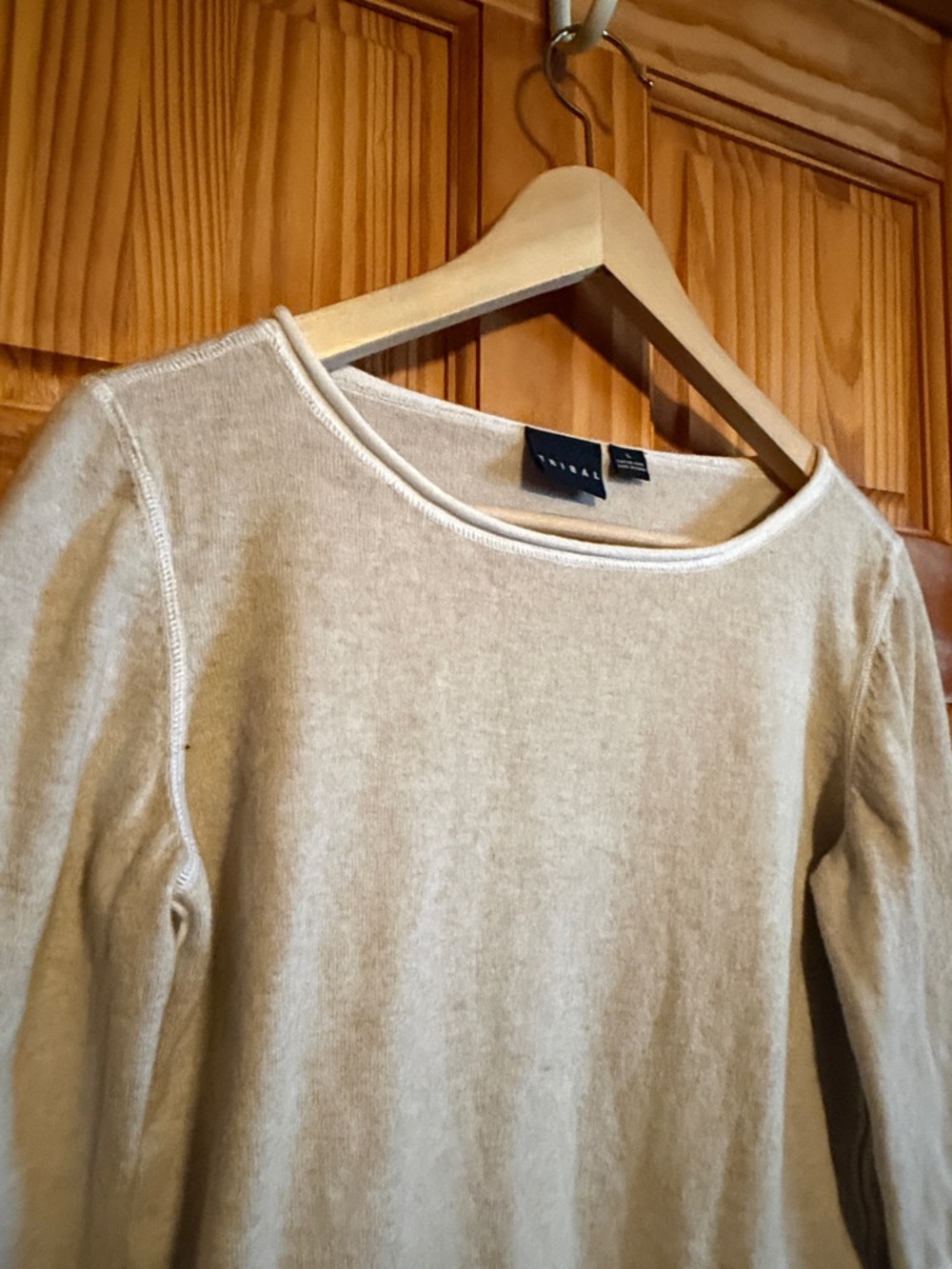 Tribal Cream Textured Boatneck Top - Picture 3 of 11